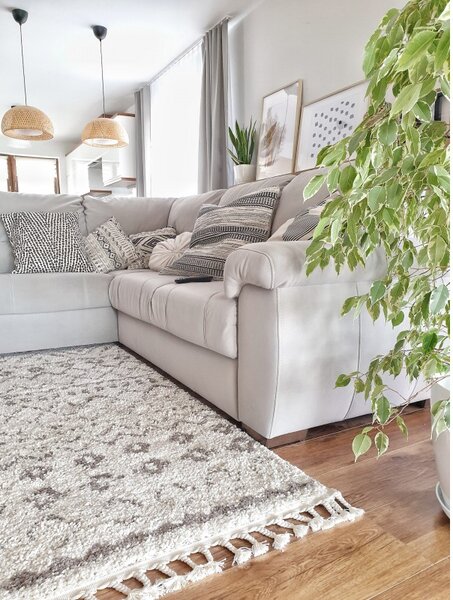 Makro Abra Kusový koberec BERBER RABAT G0526 krémový / hnědý Rozměr: 60x300 cm