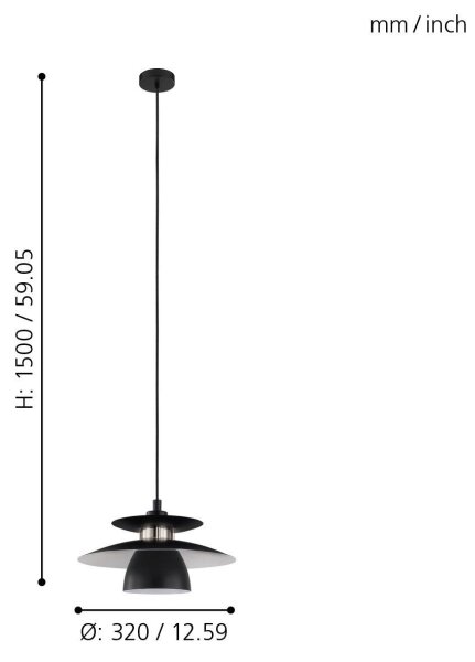 Eglo 98735 - Lustr na lanku BRENDA 1xE27/40W/230V