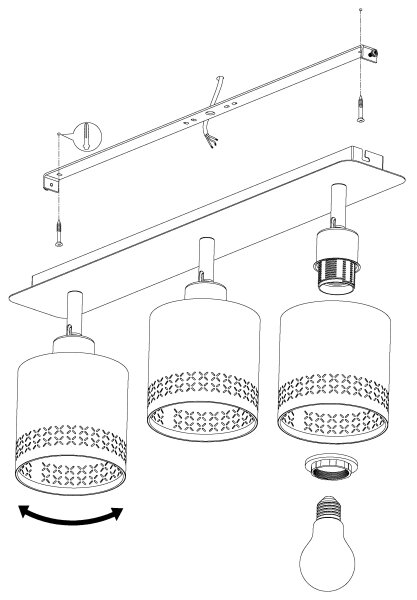 Eglo 99278 - Bodové svítidlo ESTEPERRA 3xE27/28W/230V