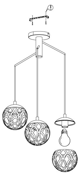Eglo 99073 - Lustr na lanku MIRTAZZA 3xE27/60W/230V