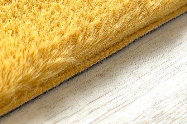 Makro Abra Kusový koberec shaggy BUNNY žlutý zlatý Rozměr: 60x100 cm