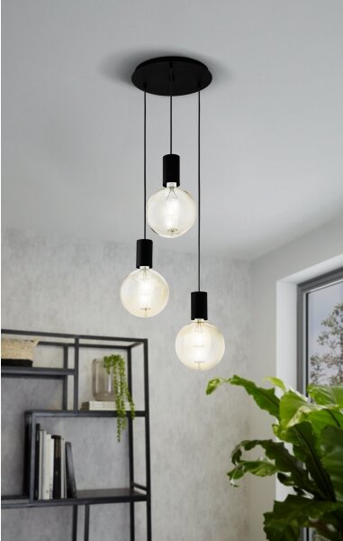 Eglo 98663 - Lustr na lanku POZUETA 3xE27/40W/230V