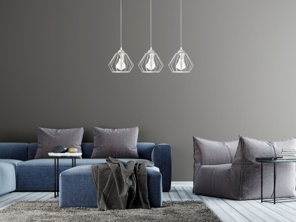Lustr na lanku CEED 3xE27/60W/230V šedá