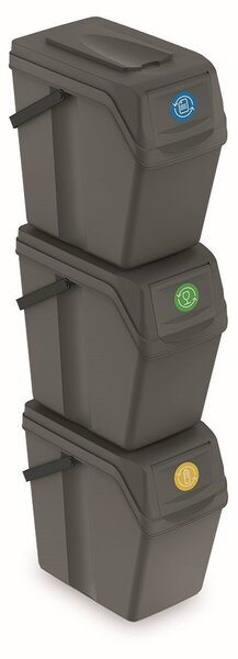 Prosperplast Sada 3 odpadkových košů COMPO II 3x25L šedý kámen