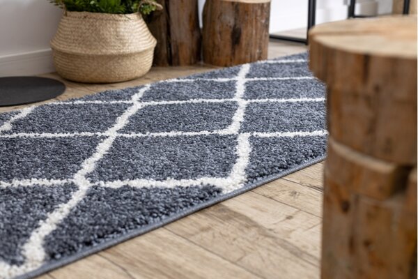 Makro Abra Koberec - běhoun BERBER CROSS šedý Rozměr: 70x200 cm
