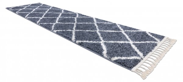 Makro Abra Koberec - běhoun BERBER CROSS šedý Rozměr: 70x200 cm