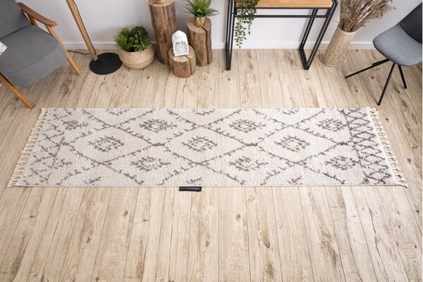Makro Abra Koberec - běhoun BERBER FEZ krémový Rozměr: 70x200 cm