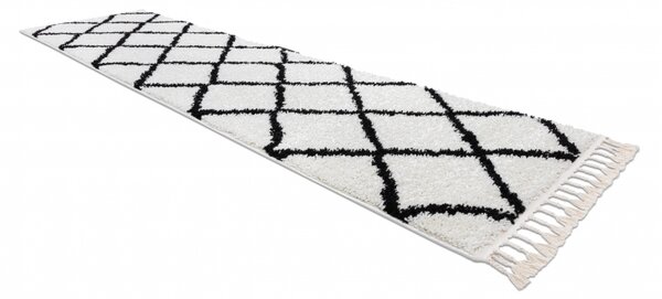 Makro Abra Koberec - běhoun BERBER CROSS bílý Rozměr: 60x250 cm