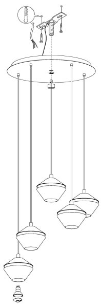 Eglo 98683 - LED Lustr na lanku PERPIGO 5xGU10/5W/230V