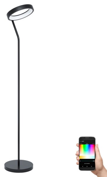Eglo 32327 - LED RGBW Stm. stojací lampa MARGHERA-C LED/15,5W/230V černá