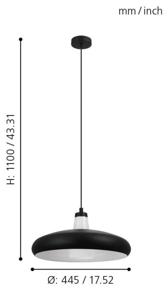 Eglo 99032 - LED RGB Stmívatelný lustr na lanku TABANERA-C 1xE27/9W/230V