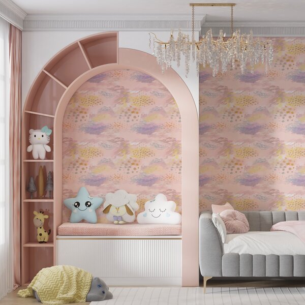 Tapety Růžová pastelová abstrakce s jemnými tahy štětcem, Tapety abstraktní, a00999v2 : uwalls.cz