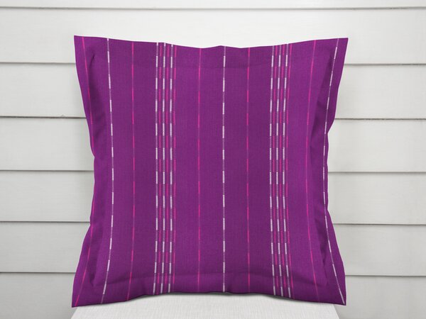 Biante Bavlněný povlak na polštář s lemem Olivia OL-002 Proužky na fialovém 45 x 45 cm
