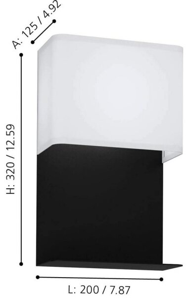 Eglo 99069 - LED Nástěnné svítidlo s poličkou GALDAKAO LED/5,4W/230V