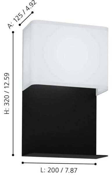 Eglo 99069 - LED Nástěnné svítidlo s poličkou GALDAKAO LED/5,4W/230V