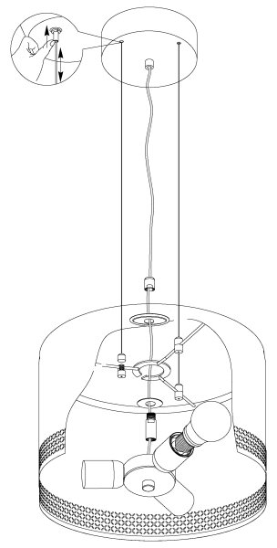 Eglo 99274 - Lustr na lanku ESTEPERRA 3xE27/40W/230V