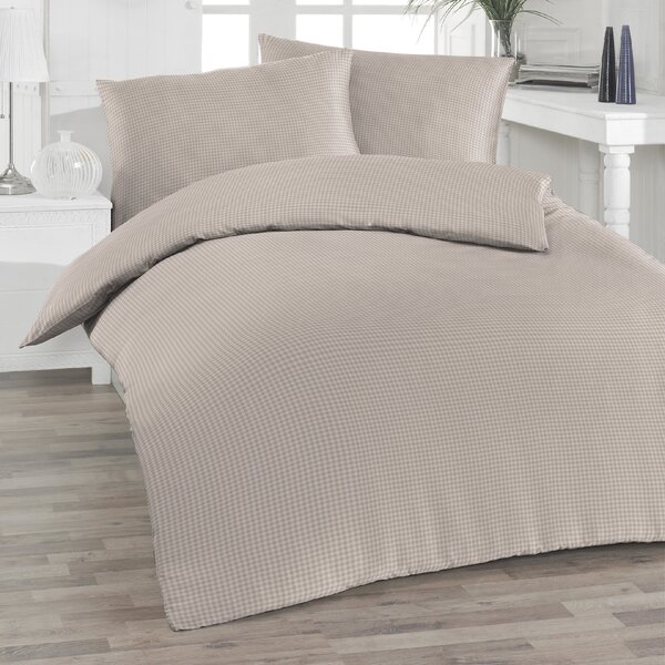 Florella Saténové povlečení Edel Satin Karo Five Linen Rozměr: 70x90 + 140x200 cm