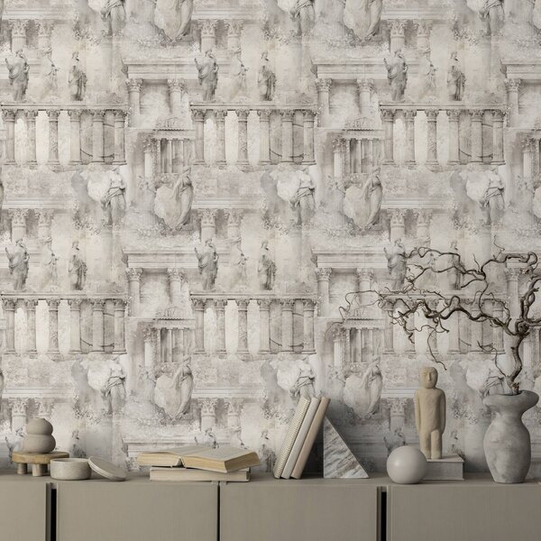 Tapety Starožitné sochy a sloupy v jemných béžovo-šedých tónech, Tapety jedinečné, a01041 : uwalls.cz