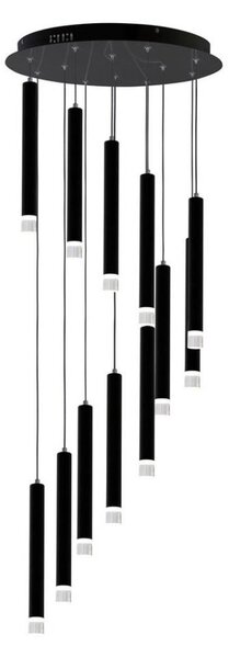 LED Lustr na lanku CARBON 12xLED/12W/230V