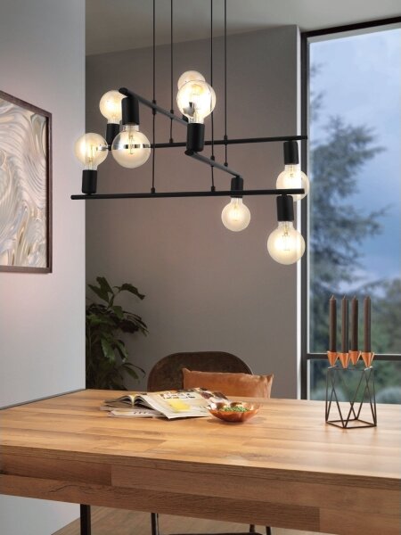 Eglo 98909 - Lustr na lanku MEZZANA 8xE27/40W/230V