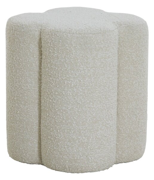 Krémový taburet z textilie bouclé Nalani – Light & Living
