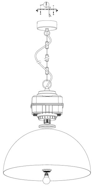 Eglo 43299 - Lustr na řetězu ROCKINGHAM 1xE27/40W/230V