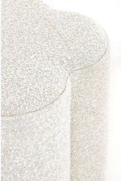 Krémový taburet z textilie bouclé Nalani – Light & Living