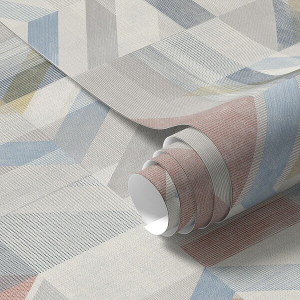 Tapety Geometrické šipky v pastelových červených a modrých tónech, Tapety abstraktní, a01056 : uwalls.cz