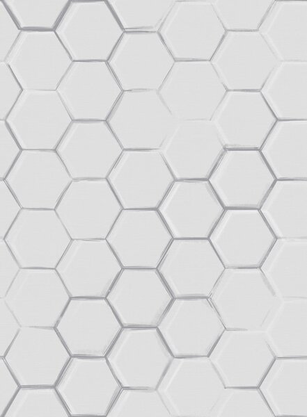 Tapety Bílé trojrozměrné šestiúhelníky na hladkém pozadí, Tapety abstraktní, a01059 : uwalls.cz