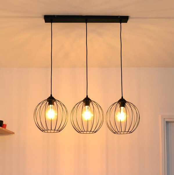 LED Lustr na lanku MERCURE 3xE27/15W/230V