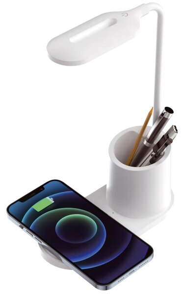 LED Stolní lampa LED/3W/5V s bezdrátovým nabíjením bílá