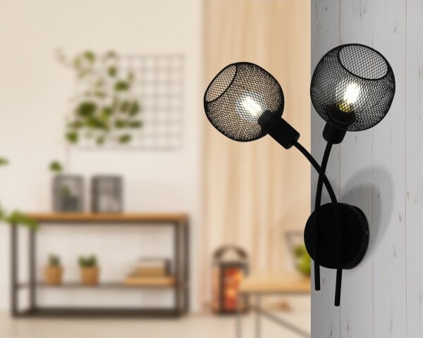 Eglo 43375 - Nástěnné svítidlo WRINGTON 1 2xE14/40W/230V