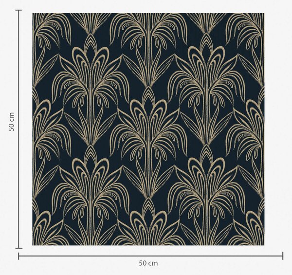 Tapety Tmavý ornament ve stylu art deco se stylizovanými rostlinami, Tapety abstraktní, a01065 : uwalls.cz