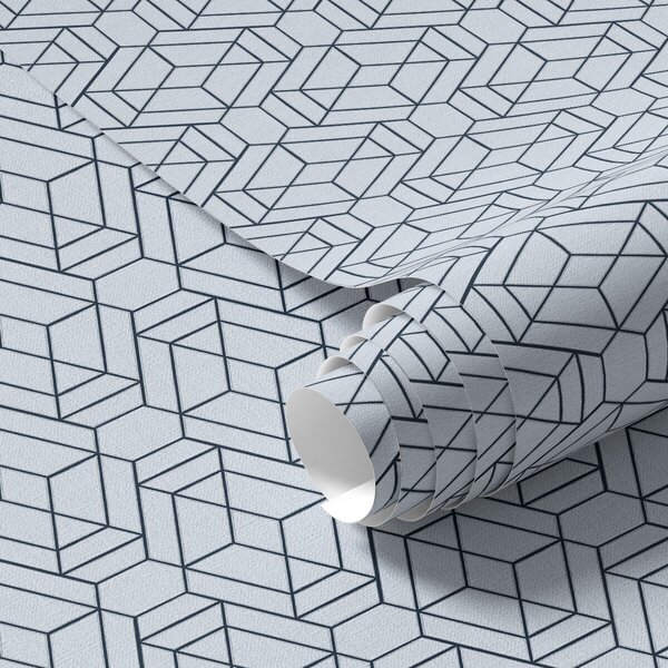 Tapety Světle modrý geometrický vzor kostky, Tapety abstraktní, a01066 : uwalls.cz