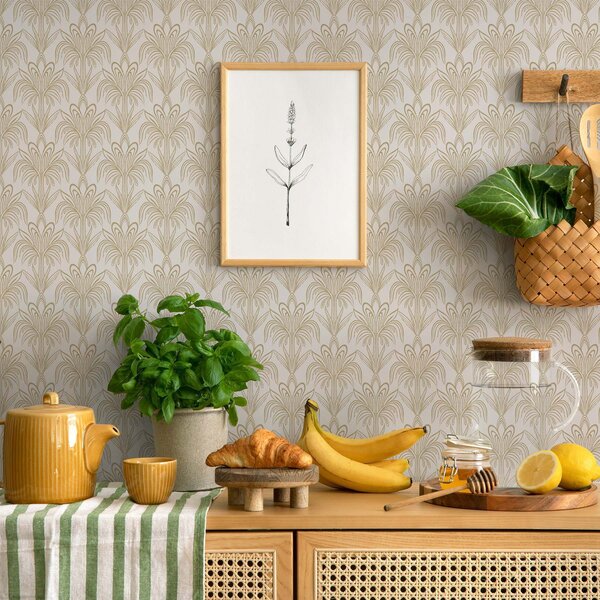 Tapety Lehký ornament ve stylu art deco se stylizovanými rostlinami, Tapety abstraktní, a01065v1 : uwalls.cz