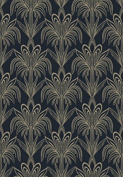 Tapety Tmavý ornament ve stylu art deco se stylizovanými rostlinami, Tapety abstraktní, a01065 : uwalls.cz