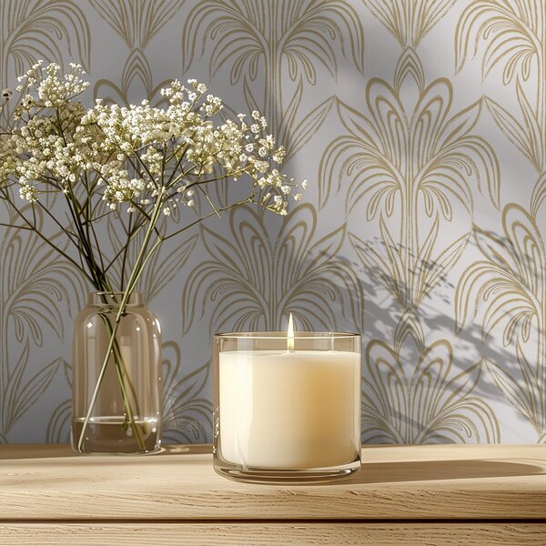 Tapety Lehký ornament ve stylu art deco se stylizovanými rostlinami, Tapety abstraktní, a01065v1 : uwalls.cz