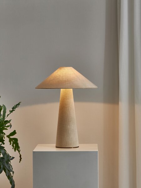Velká stolní lampa ze lnu Ilena