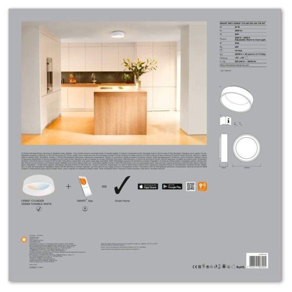 Ledvance - LED Stmívatelné stropní svítidlo SMART+ CYLINDER LED/26W/230V Wi-Fi