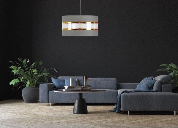 Lustr na lanku LIND 1xE27/60W/230V šedá
