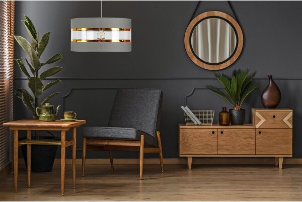 Lustr na lanku LIND 1xE27/60W/230V šedá
