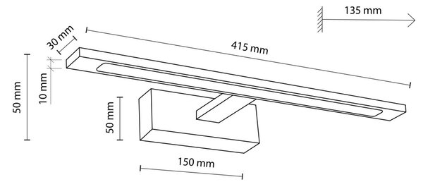 Koupelnové LED svítidlo TK GALLERY 18000 černé