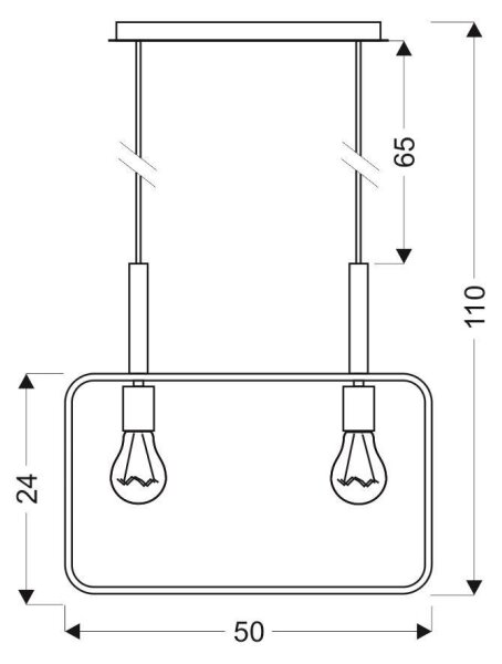 Lustr na lanku FRAME 2xE27/60W/230V černá