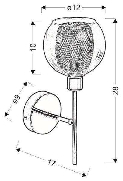 Nástěnné svítidlo OZZO 1xE14/40W/230V
