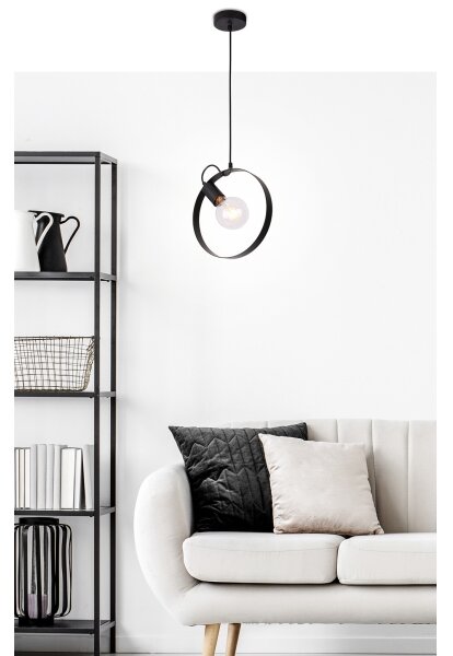 Lustr na lanku NEXO 1xE27/40W/230V černá