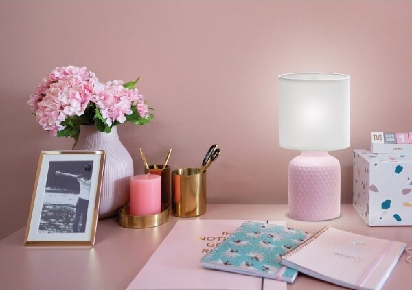 Stolní lampa INER 1xE14/40W/230V růžová