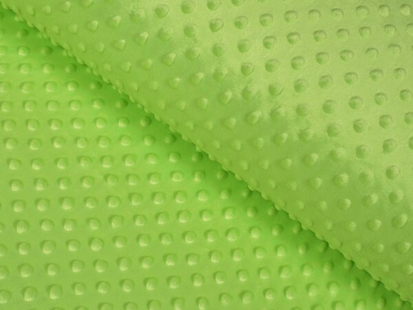 Dětská látka Minky 3D puntíky MKP-007 Hráškově zelená - šířka 150 cm