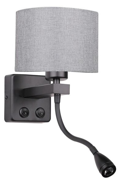 LED Flexibilní svítidlo POLO 1xE27/40W+LED/2W 230V černá