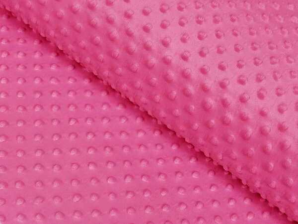Dětská látka Minky 3D puntíky MKP-020 Růžovo fialová - šířka 150 cm