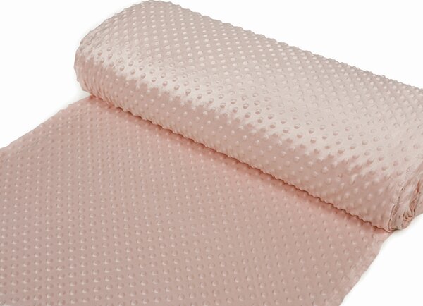 Dětská látka Minky 3D puntíky MKP-024 Tmavě béžová - šířka 150 cm
